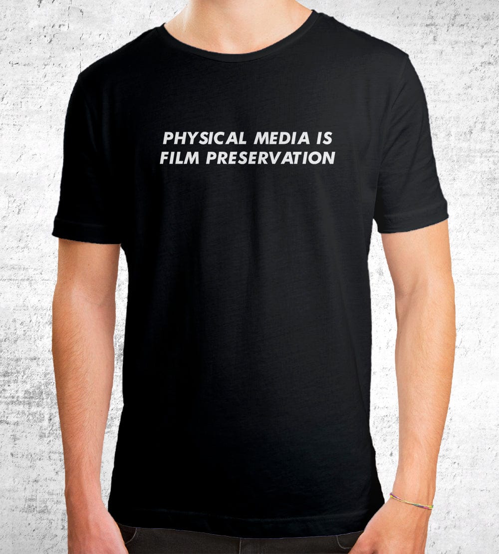 Physical Media is Film Preservation T-Shirts by Films at Home - Pixel Empire