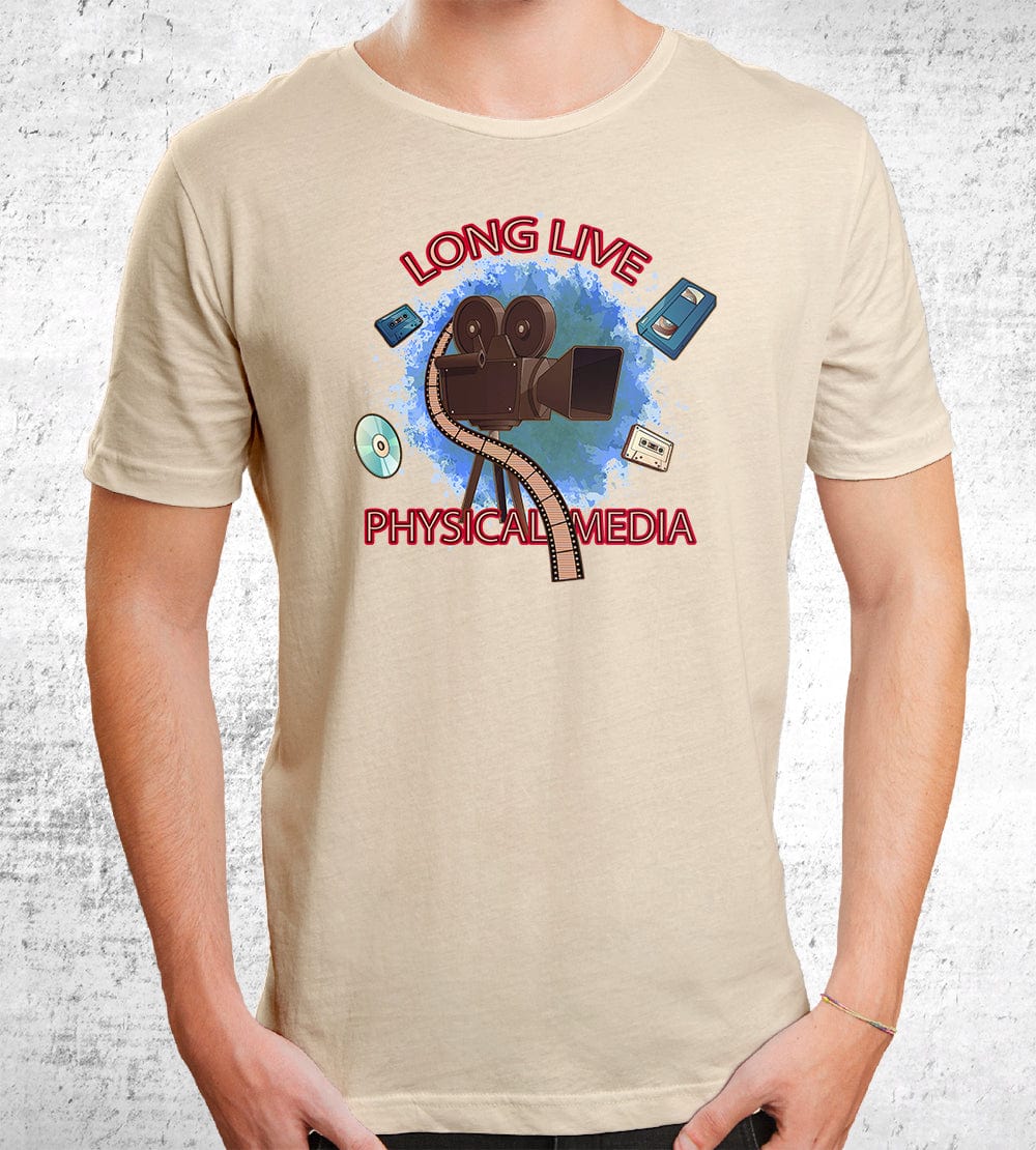 Long Live Physical Media T-Shirts by Films at Home - Pixel Empire