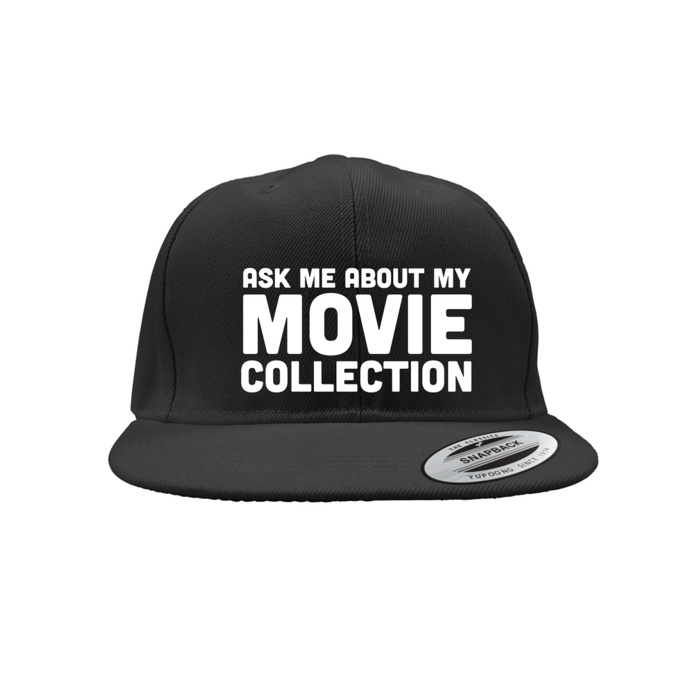 "Ask Me About My Movie Collection" Snapback Caps Hats by Films at Home - Pixel Empire
