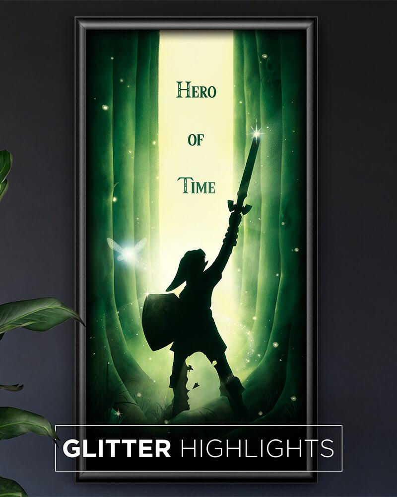 Hero of Time - Glitter Highlights Posters by Dylan West - Pixel Empire