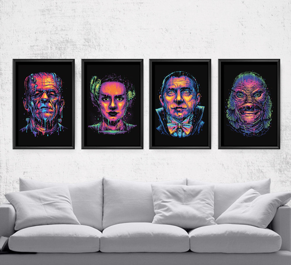 Universal Monster Meltdown Set Posters by Glitchy Gorilla - Pixel Empire