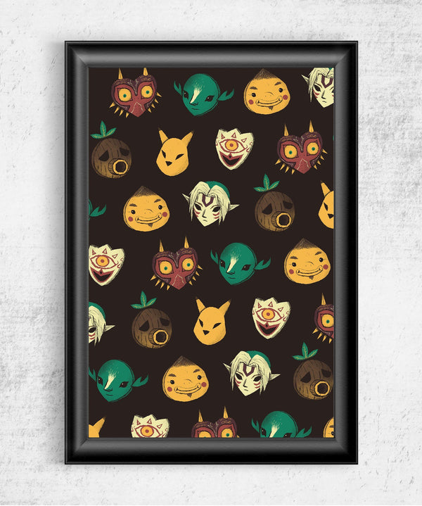 Pattern of Masks Posters by Louis Roskosch - Pixel Empire