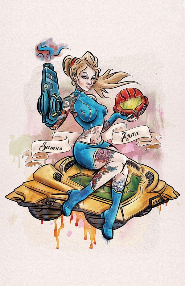 Samus Aran Pinup Posters by Barrett Biggers - Pixel Empire