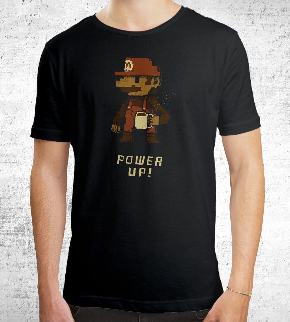 Coffee Power Up T-Shirts by Louis Roskosch - Pixel Empire