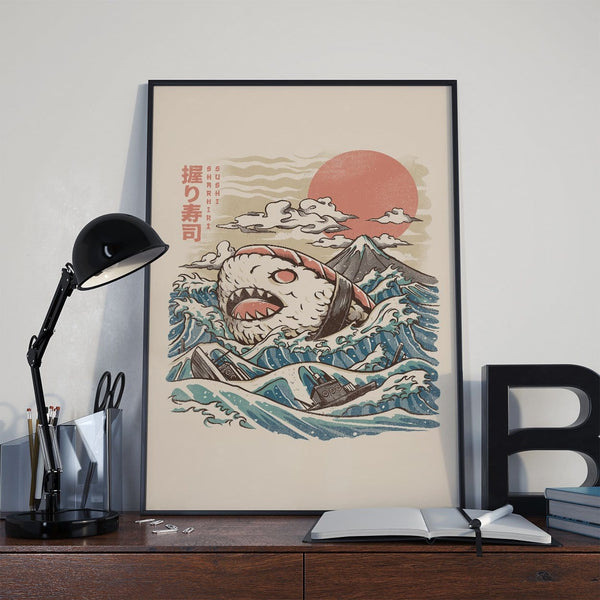 Sharkiri Sushi Posters by Ilustrata - Pixel Empire