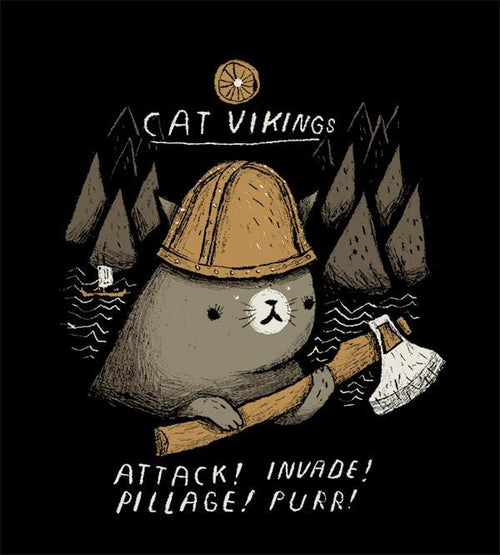 Cat Vikings T-Shirts by Louis Roskosch - Pixel Empire