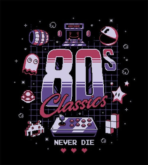 80's Classics Never Die Hoodies by Typhoonic - Pixel Empire