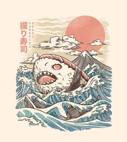 Sharkiri Sushi T-Shirts by Ilustrata - Pixel Empire