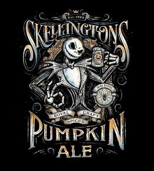 Skellington's Pumpkin Ale T-Shirts by Barrett Biggers - Pixel Empire