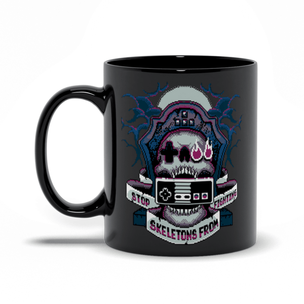 8-Bit SSFF Mugs by Stop Skeletons From Fighting - Pixel Empire