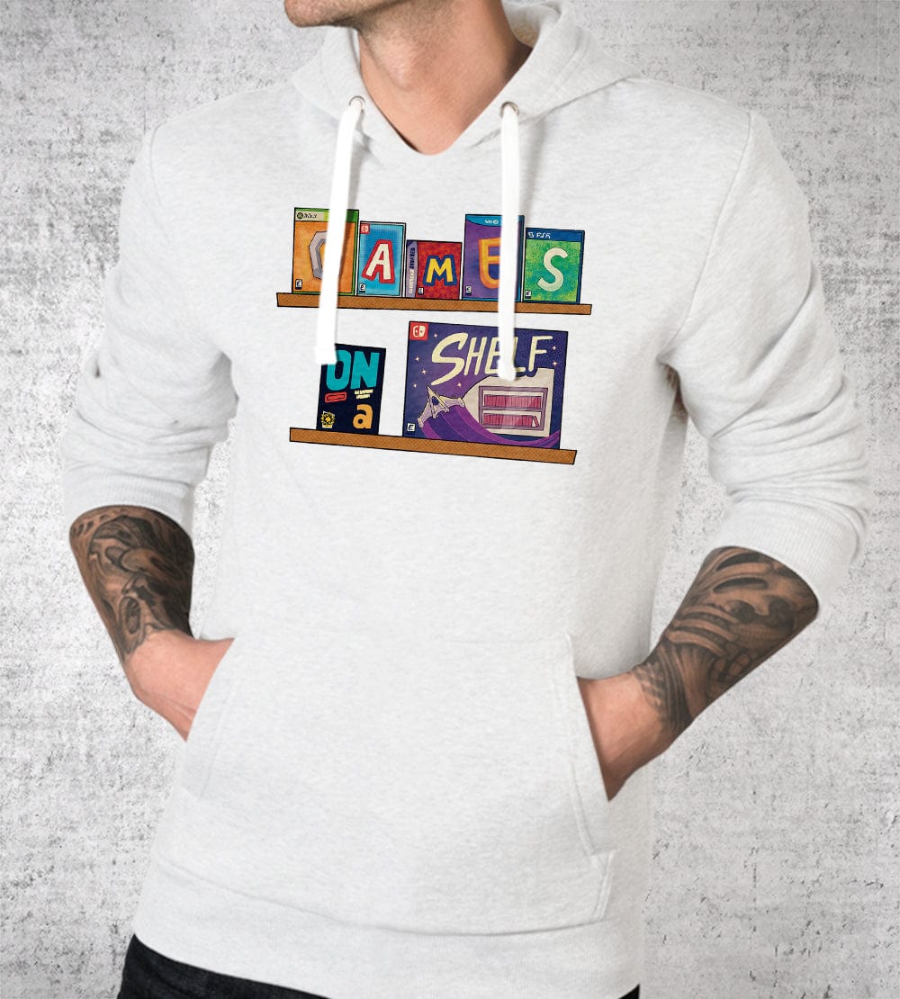 Games on a Shelf 2023 Hoodies by Scott The Woz - Pixel Empire