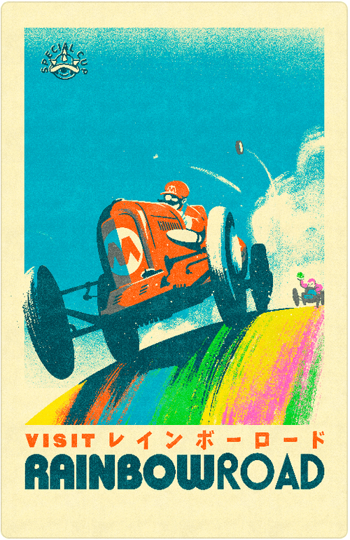 Rainbow Road - 24x36  by Pixel Empire - Pixel Empire