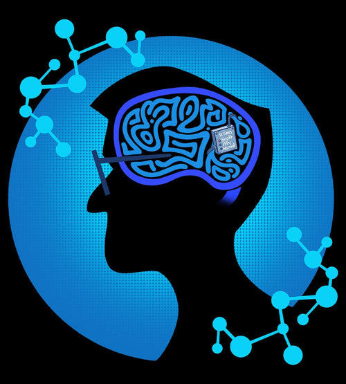 Blue Border on the Brain T-Shirts by Scott The Woz - Pixel Empire