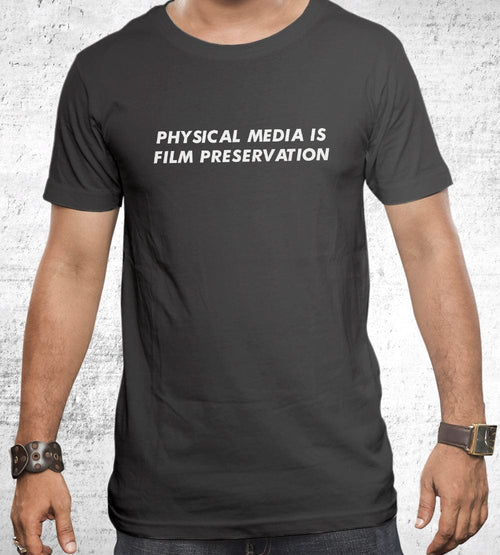 Physical Media is Film Preservation T-Shirts by Films at Home - Pixel Empire