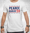 Pearce Banjo '24 (White) T-Shirts by Charalanahzard - Pixel Empire
