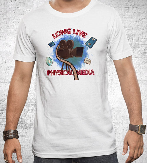 Long Live Physical Media T-Shirts by Films at Home - Pixel Empire