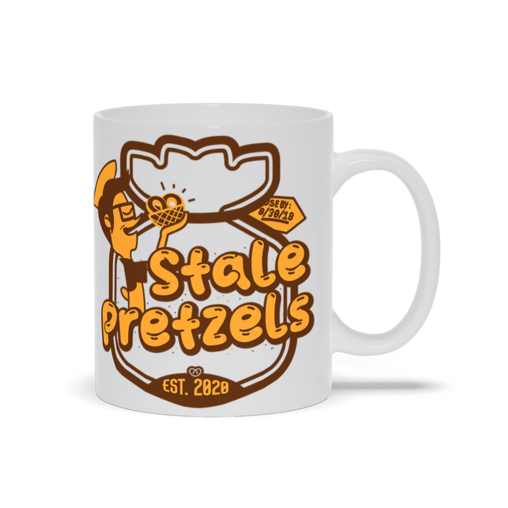 Stale Pretzels Mug Mugs by Scott The Woz - Pixel Empire