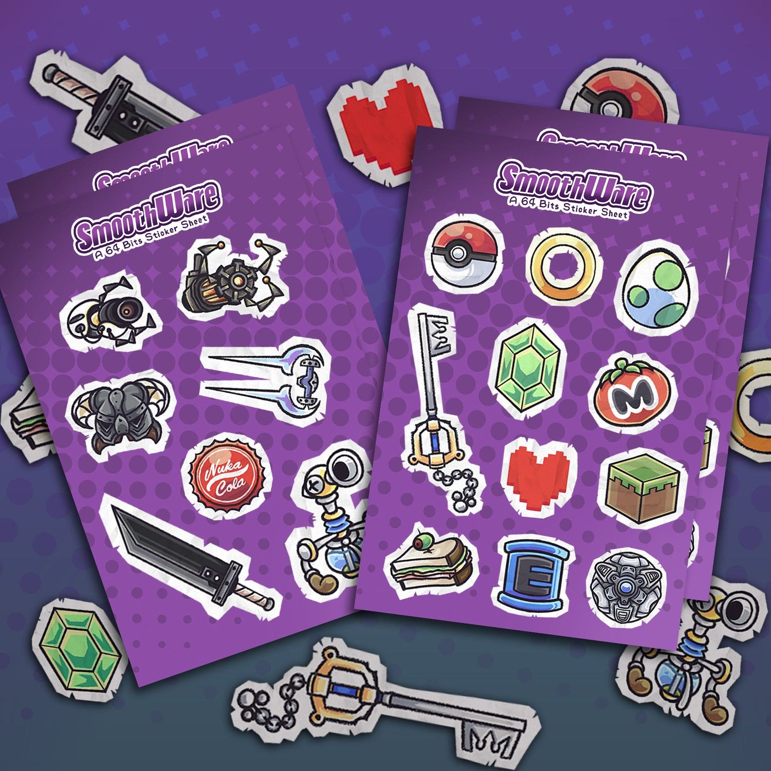 SmoothWare: A 64 Bits Sticker Sheet - Pixel Empire