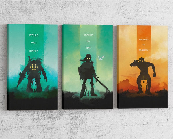 Video Game Figure Ground Series Pick 3 Canvas by Dylan West - Pixel Empire