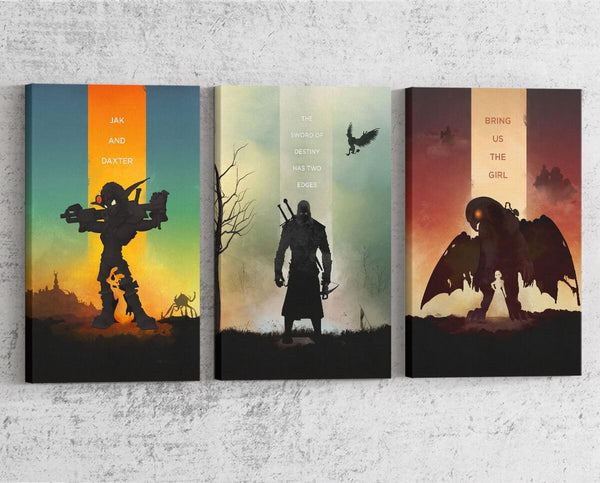 Video Game Figure Ground Series Pick 3 Canvas by Dylan West - Pixel Empire