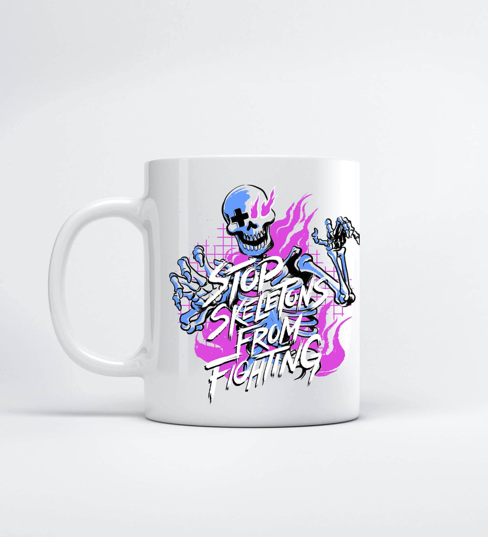 Stop Skeletons From Fighting Mugs by Stop Skeletons From Fighting - Pixel Empire