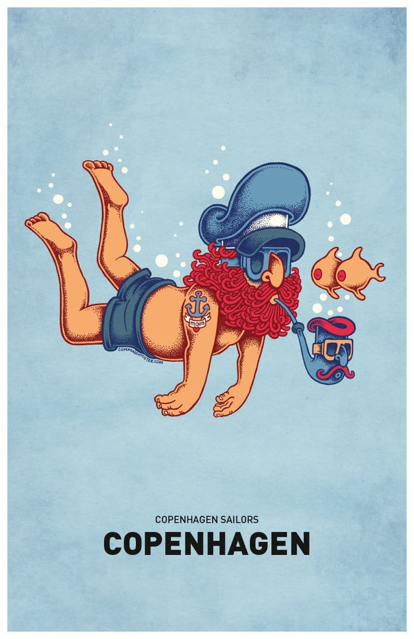 Diver Posters by Copenhagen Poster - Pixel Empire