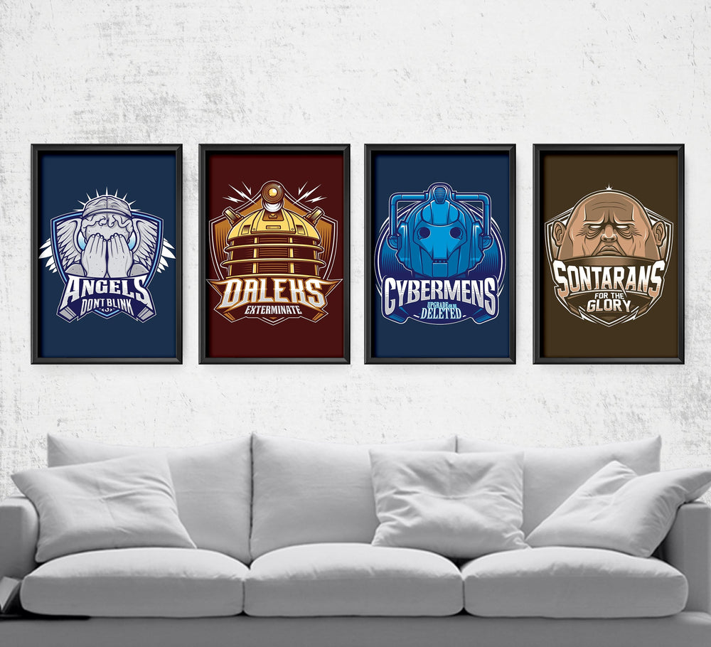 Doctor Who Villain Sports Team Series Posters by StudioM6 - Pixel Empire