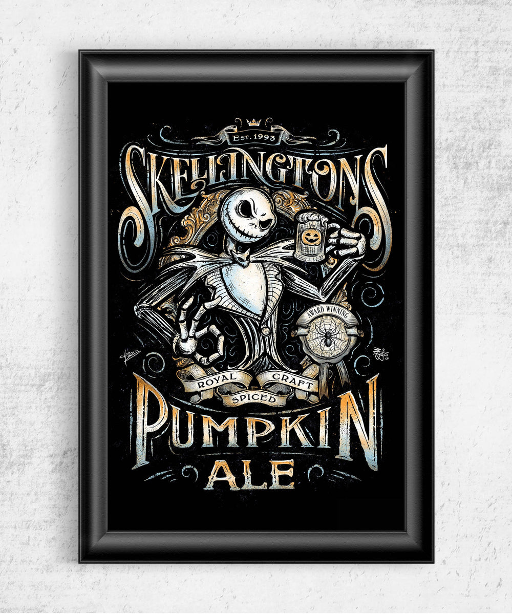 Skellington's Pumpkin Ale Posters by Barrett Biggers - Pixel Empire