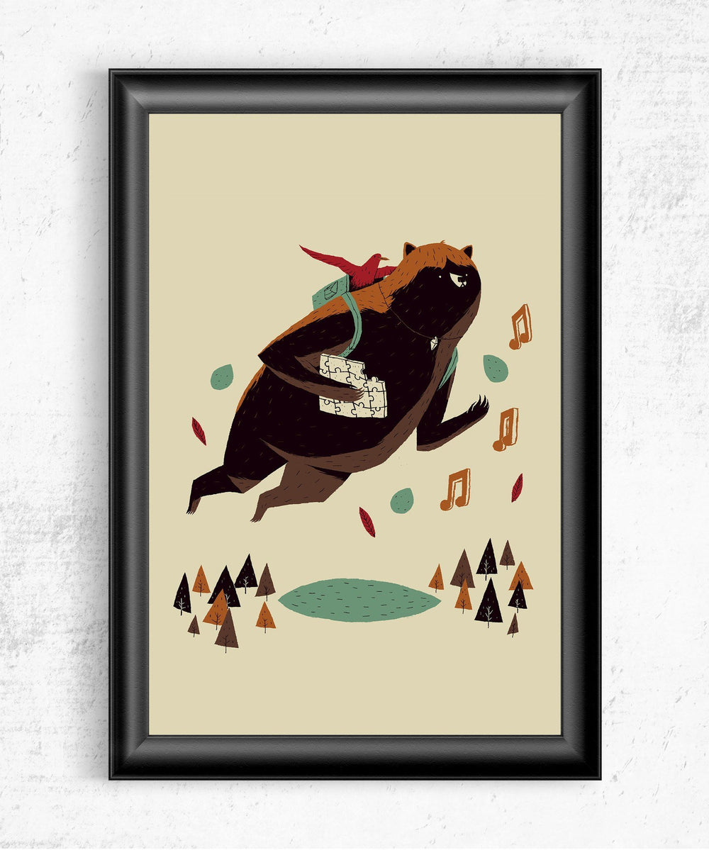 64 Bit Bear & Bird Posters by Louis Roskosch - Pixel Empire