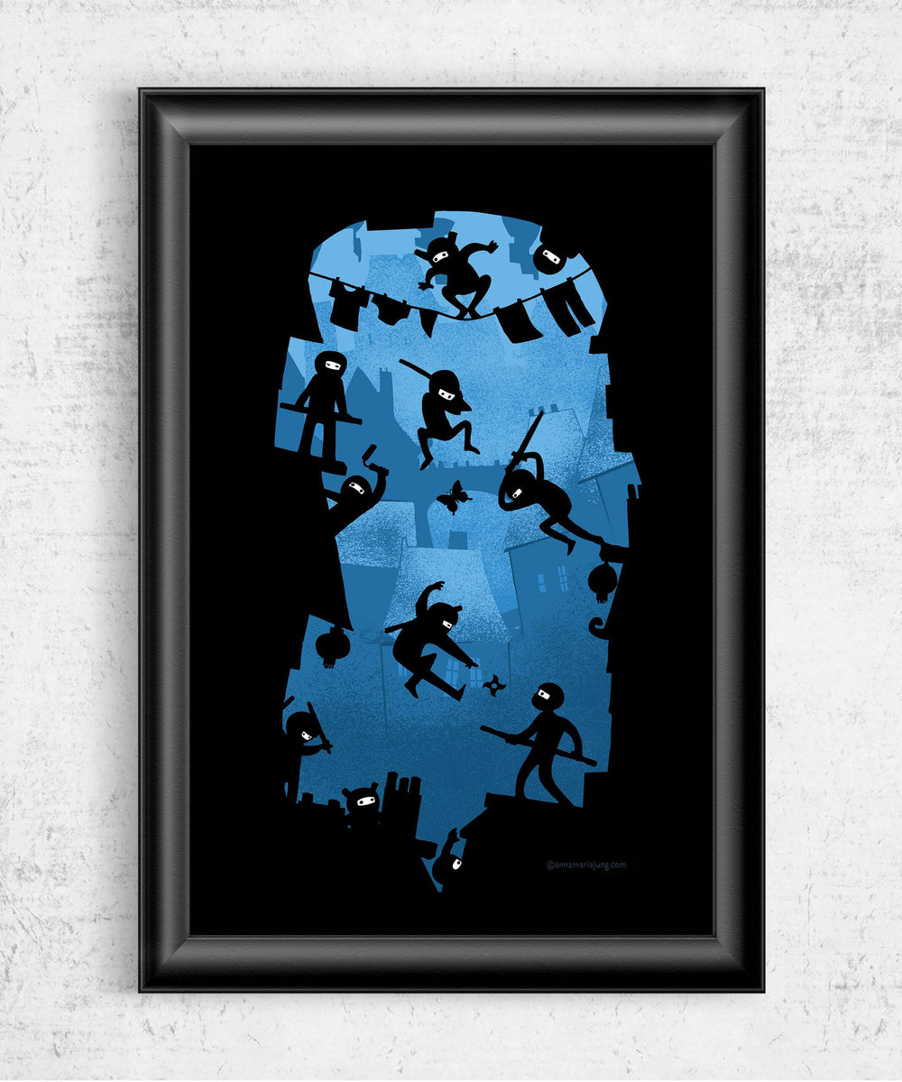 Ninja Kickass Posters by Anna-Maria Jung - Pixel Empire