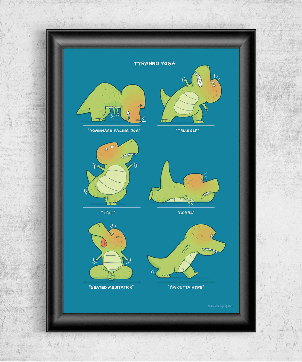 T-Rex Yoga Posters by Anna-Maria Jung - Pixel Empire
