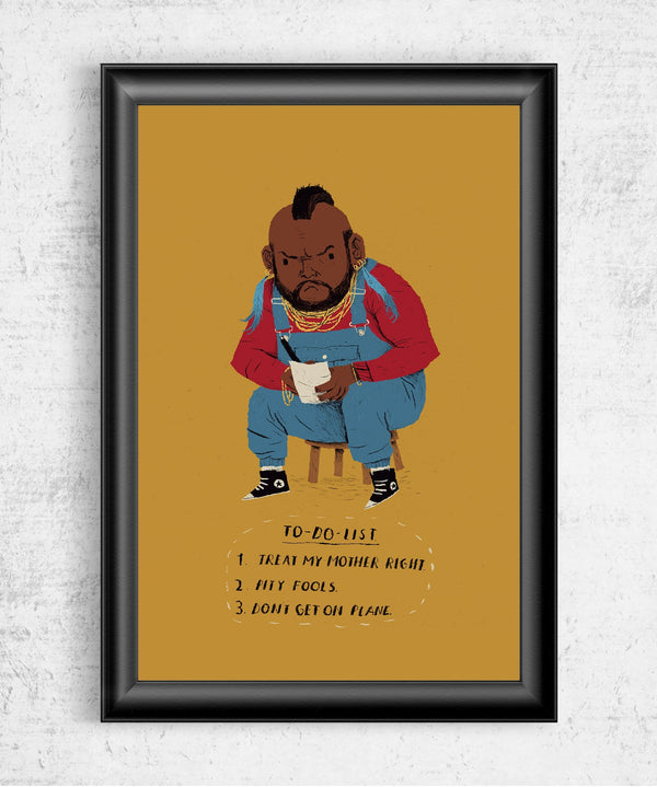 Mr T To Do List Posters by Louis Roskosch - Pixel Empire