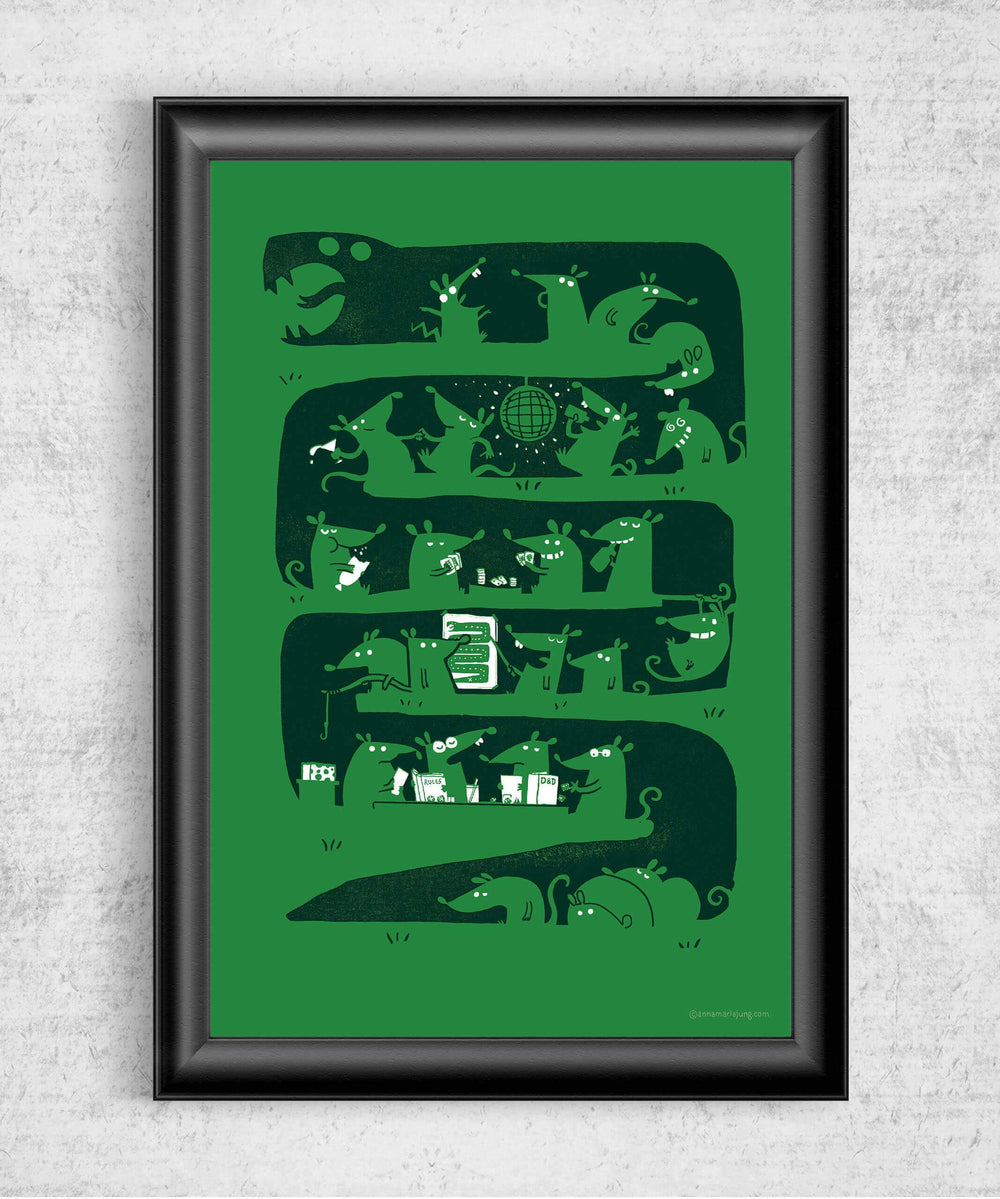 There's A Party In My Snake Posters by Anna-Maria Jung - Pixel Empire