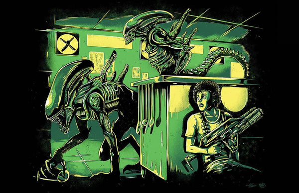 Jurassic Xenomorphs Posters by Barrett Biggers - Pixel Empire