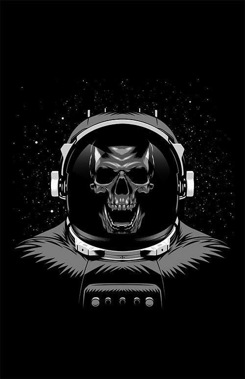 Skull Astronaut Posters by Alberto Cubatas - Pixel Empire