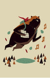 64 Bit Bear & Bird Posters by Louis Roskosch - Pixel Empire