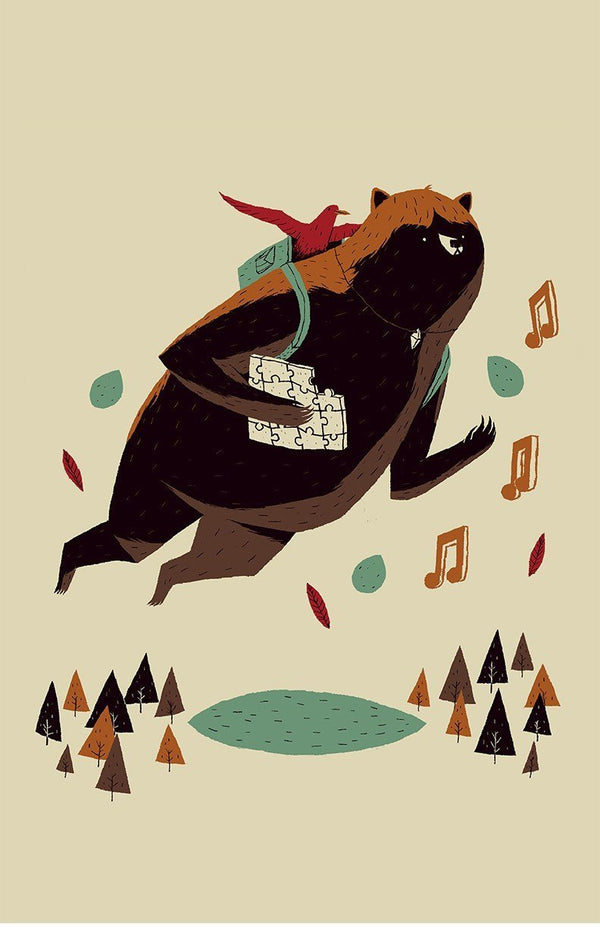 64 Bit Bear & Bird Posters by Louis Roskosch - Pixel Empire