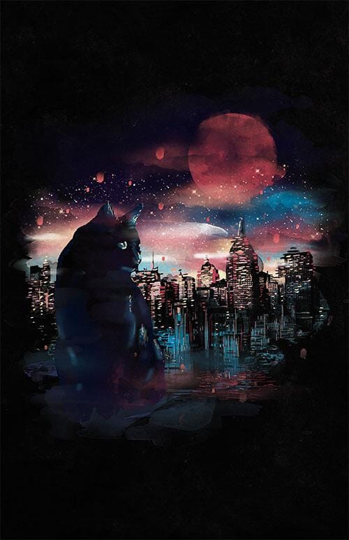 Black Cat Big City Posters by Dan Elijah Fajardo - Pixel Empire