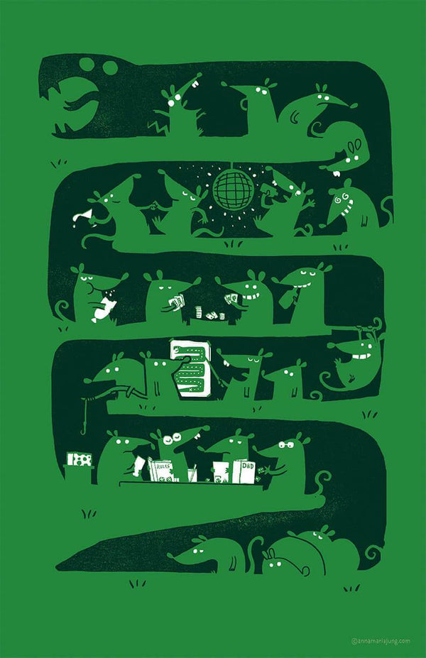 There's A Party In My Snake Posters by Anna-Maria Jung - Pixel Empire