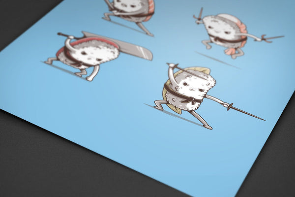 Samurai Sushi Posters by Elia Colombo - Pixel Empire