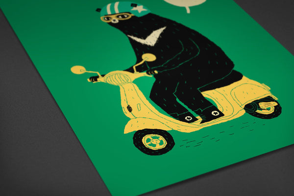 Scooter Bear Posters by Louis Roskosch - Pixel Empire