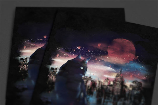 Black Cat Big City Posters by Dan Elijah Fajardo - Pixel Empire
