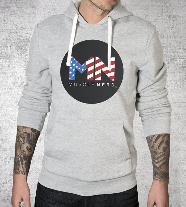 American Flag Muscle Nerd Hoodies by Muscle Nerd - Pixel Empire