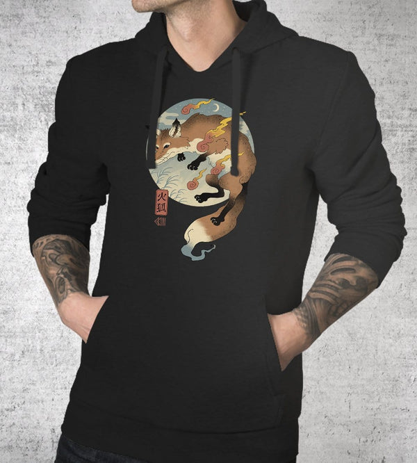 Fire Fox Ukiyo-e Hoodies by Vincent Trinidad - Pixel Empire