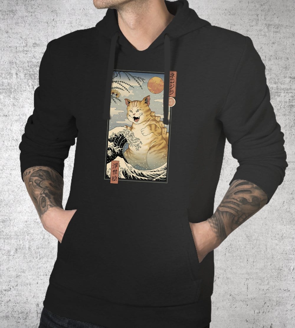 Catzilla Ukiyo-e Hoodies by Vincent Trinidad - Pixel Empire