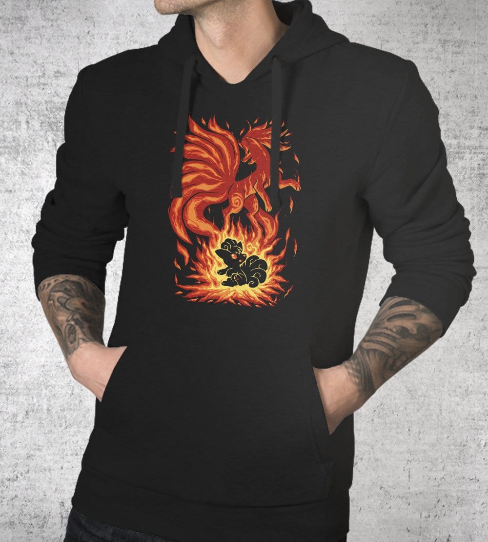 The Flame Tailed Fox Within Hoodies by Techranova - Pixel Empire