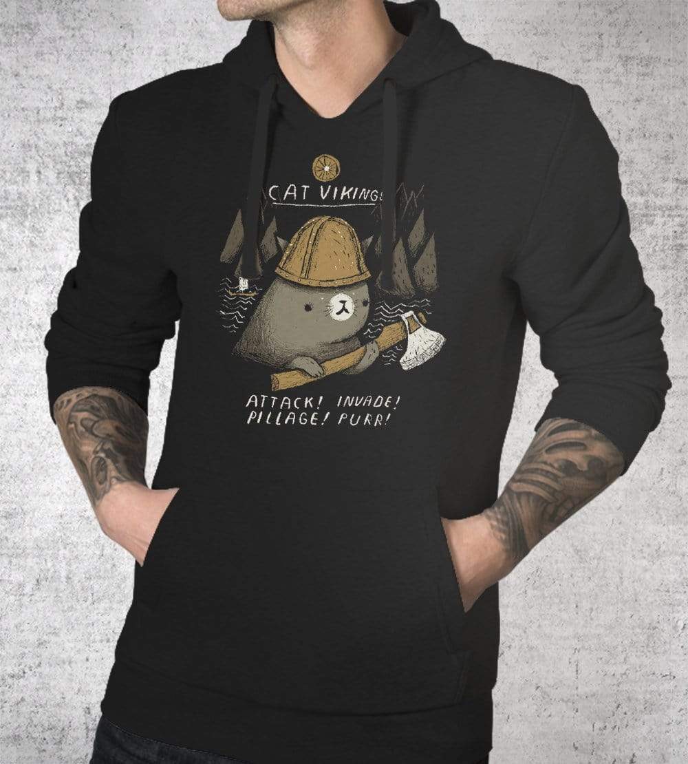 Cat Vikings Hoodies by Louis Roskosch - Pixel Empire