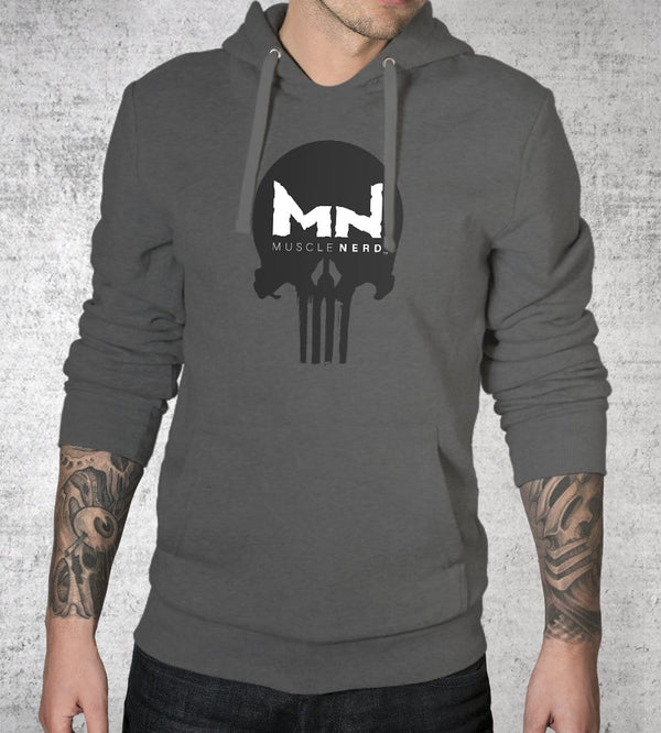 Skull Muscle Nerd Hoodies by Muscle Nerd - Pixel Empire