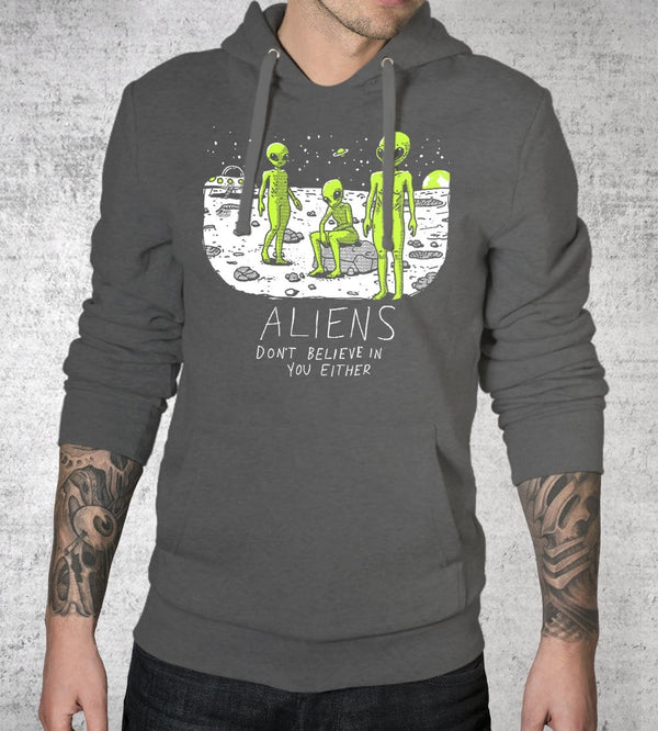 Aliens Don't Believe In You Either Hoodies by Ronan Lynam - Pixel Empire
