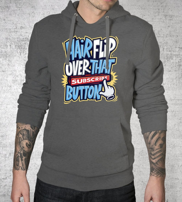Hairflip Over That Subscribe Button Hoodies by Beatemups - Pixel Empire